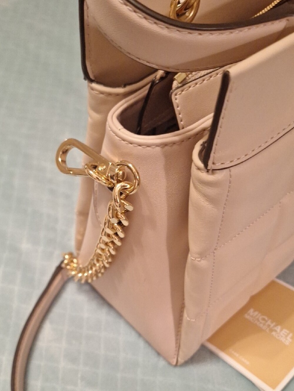 Michael Kors Quilted Satchel in Light Pink with Gold Hardware - Picture 5 of 5